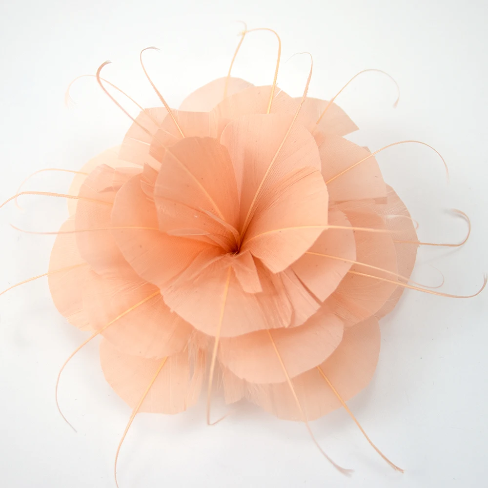 Handmade Feather Corsage Flower Brooch Hair Clip for Carnival party Halloween Christmas wedding Accessories Diy Crafts decor