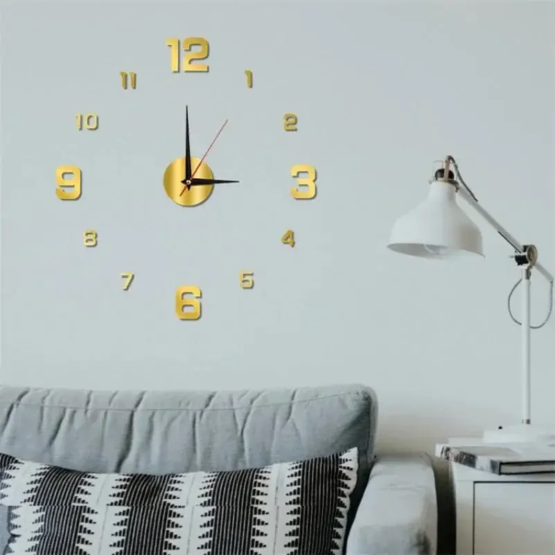 Luminous Digital Clock DIY Stereoscopic Wall Clock Silent Clock Living Room Bedroom Wall Clock Home Decorations view 5