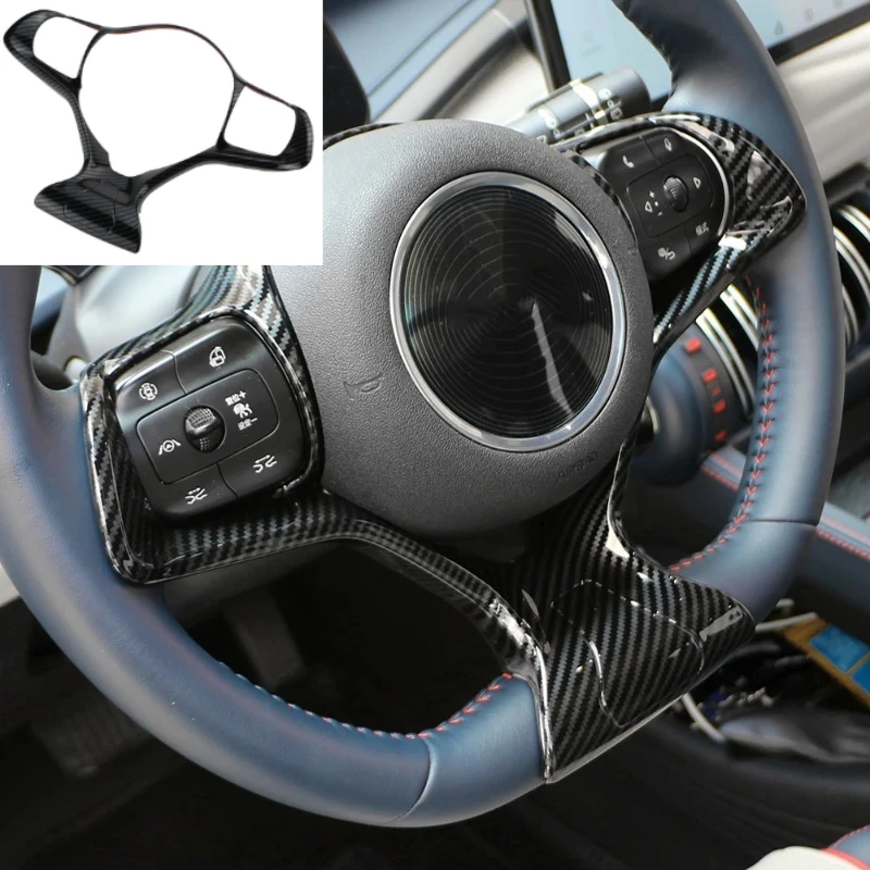 

1PCS Carbon Fiber Car Inner Steering Wheel Cover Sticker Trim for BYD Atto3 Atto 3 2022 2023 Yuan Plus Dolphin Accessories