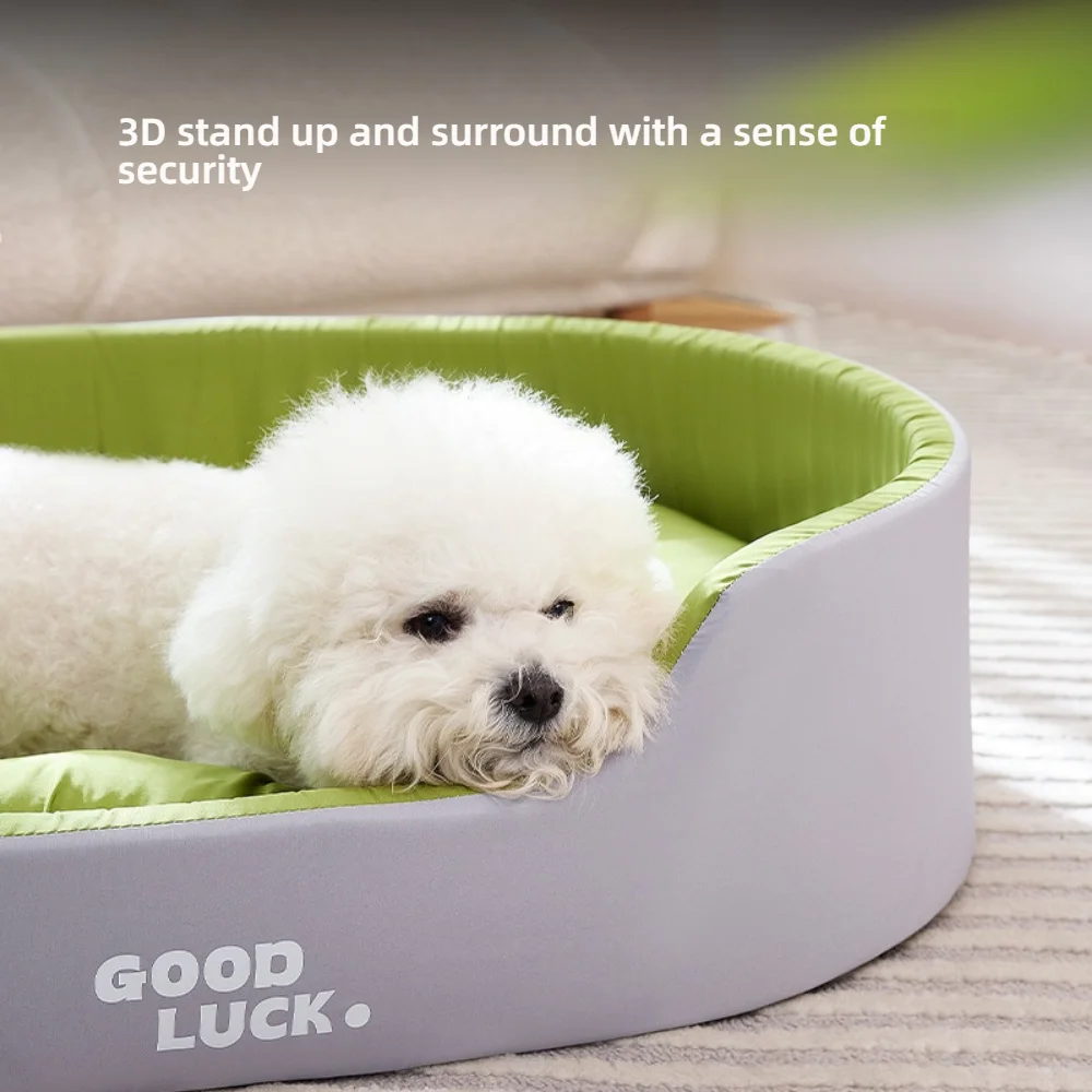 

Dog Bed for Small Medium Dogs and Cats, Washable Deluxe, Non-Slip Bottom, High and Low Sides, with Four-Season Universal Detacha