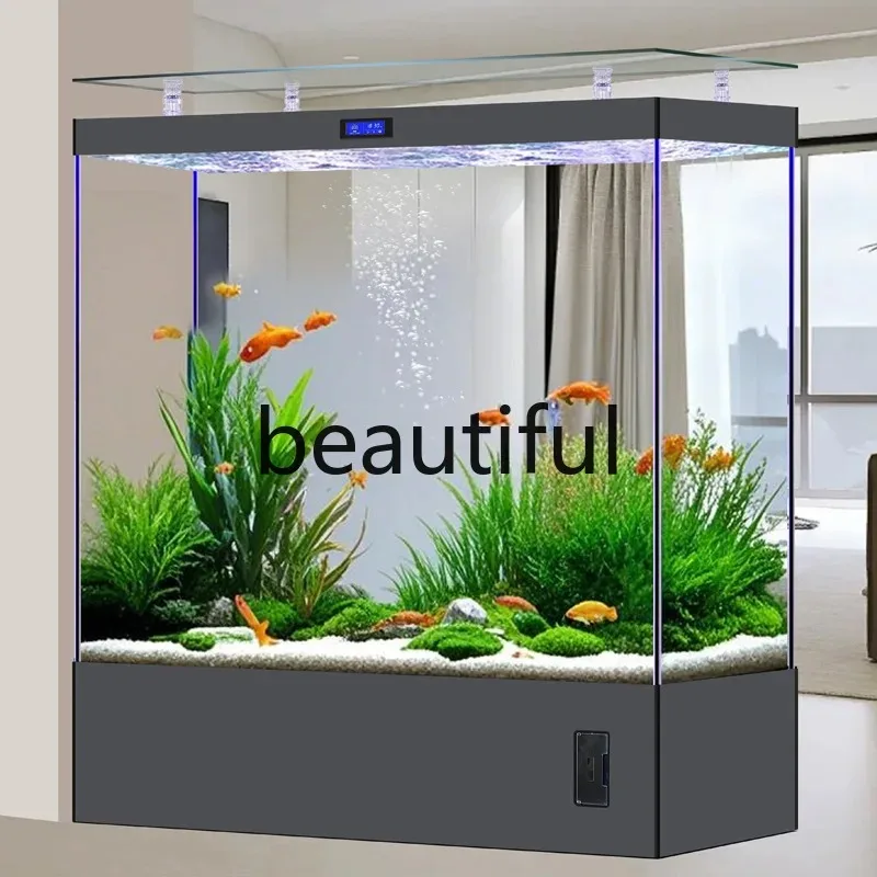 A139 Fish tank aquarium screen partition household floor ultra-white glass company medium and large filter circulation