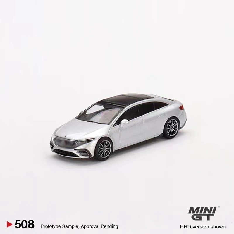 

MINIGT 1:64 Model Car EQS 580 4MATIC Alloy Die-Cast Vehicle #508 LHD Silver Metallic