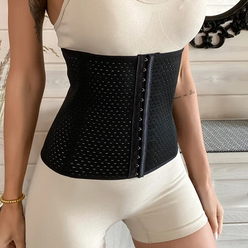 OWEQ Womens Waist Trainer Body Shaper Underwear Control Underbust Steel Boned Corset Tummy Slimming Postpartum Belt