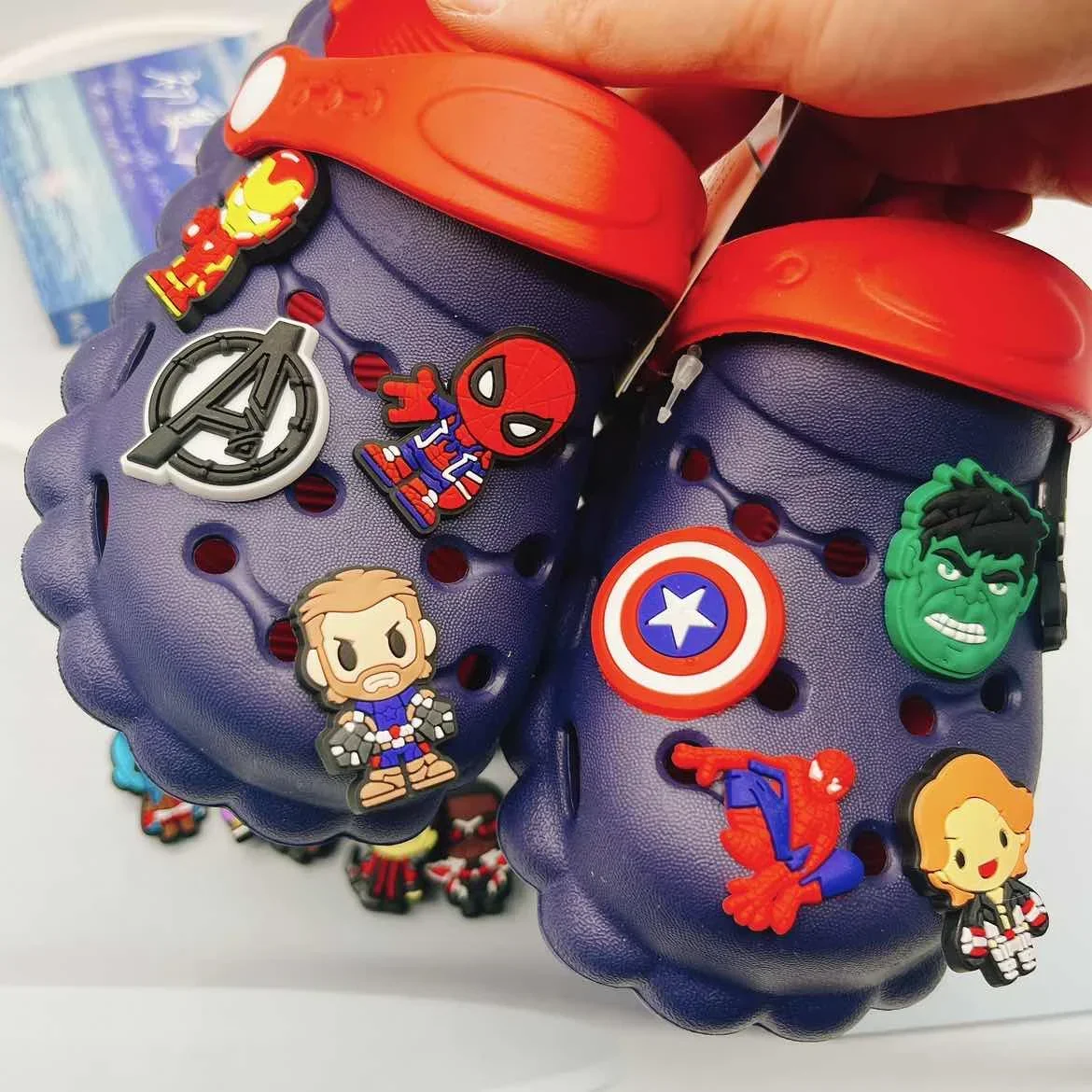 Marvel Super Hero Series Shoe Buckle Q Version DIY Croc Charms Accessories Sneakers Decoration Kids Party X-mas Birthday Gifts