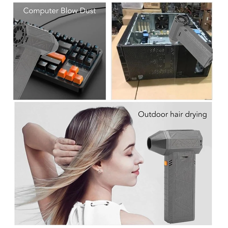 พัดลมไฟฟ้า Air Duster Jet พัดลมเป่าลมไร้แปรงถ่านพัดลมรุนแรงแบบพกพามือถือพัดลมเทอร์โบขนาดเล็กเครื่องเป่าผมเครื่องดูดฝุ่นในรถยนต์