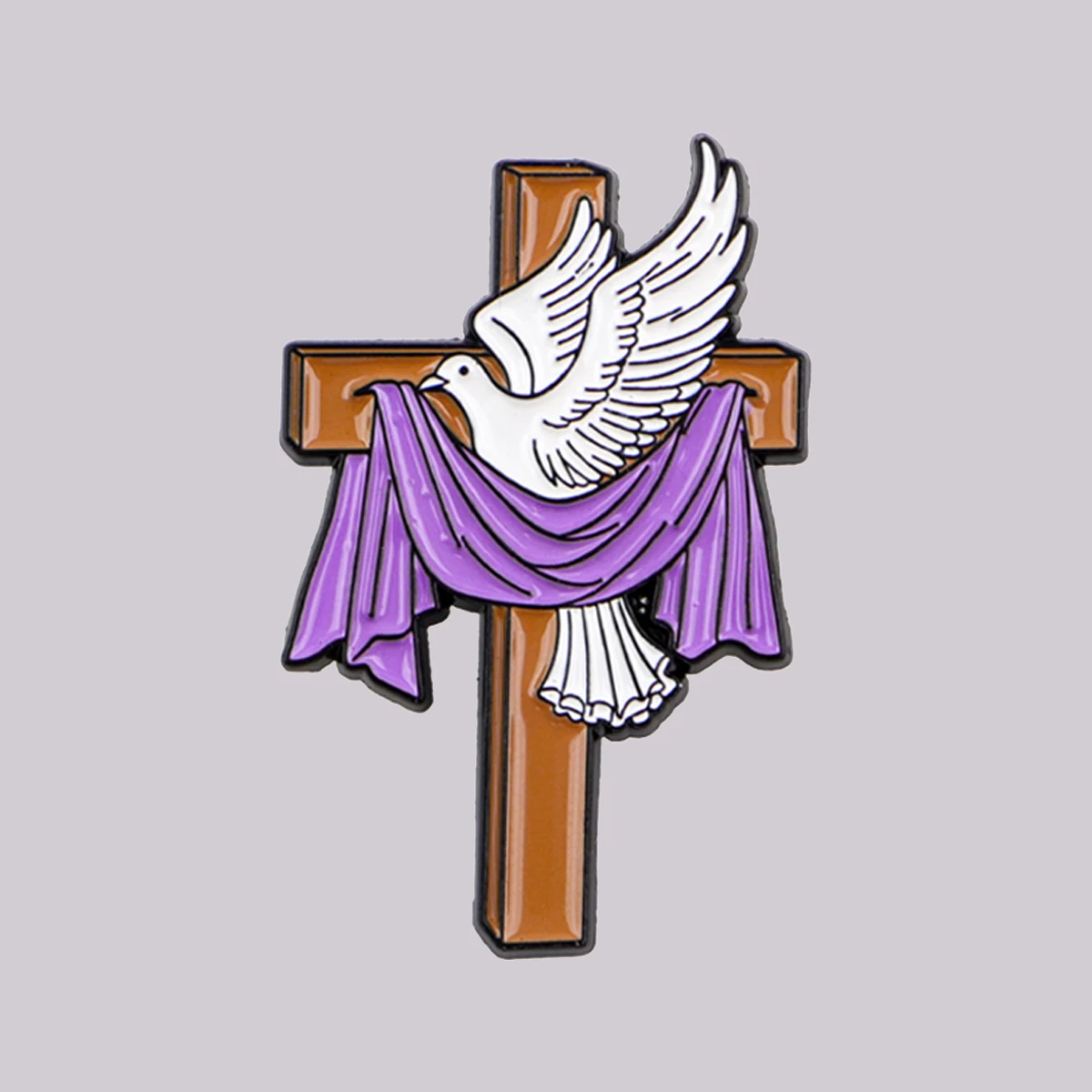 Cross Enamel Pin Cute Peace Dove Brooch Lapel Pins Badge on Backpack Clothing Accessories Fashion Jewelry Friends Gifts