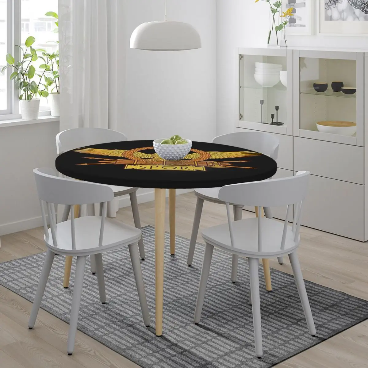 Ancient Rome SPQR Eagle Standard Waterproof Round Tablecloth Oilproof Table Cloth for Kitchen Events Dining Table Cover