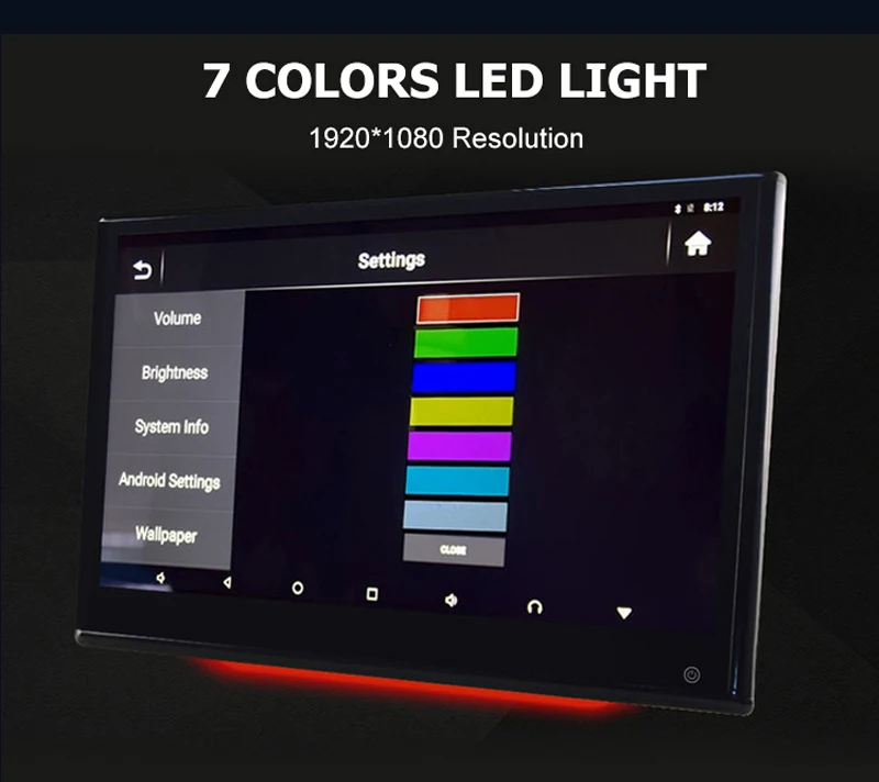 13.3 Polegadas 1920*1080 Tela Sensível Ao Toque Monitor de Encosto de Cabeça Do Carro Player com Usb Wifi Android Monitor de Encosto de Cabeça Do Carro