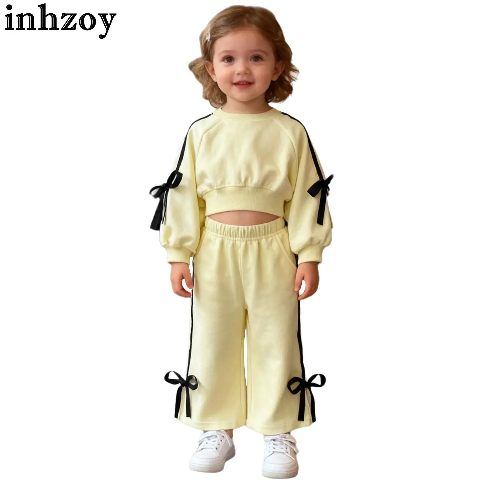 

Повседневный спортивный комплект для маленьких девочек, спортивный костюм, толстовка с длинными рукавами и брюками, весенне-осенний модный универсальный костюм, повседневная одежда