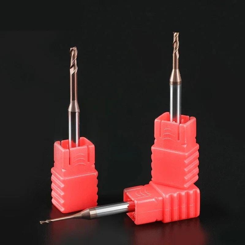 

HRC55 HRC65 2-зубая твердосплавная концевая фреза с ЧПУ, концевые фрезы с глубокой канавкой и длинной шейкой, 0,3 мм, инструмент для обработки древесины, фреза