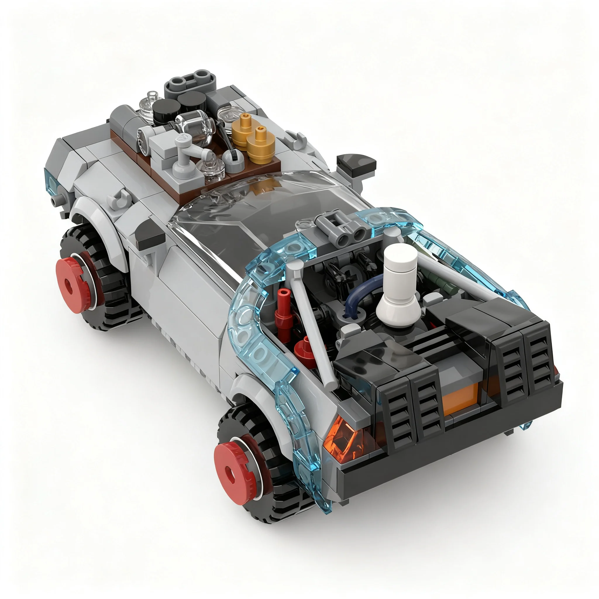 385pcs MOC City Champions Back To The Future DeLorean Time Machine Mod Model Building Blocks Christmas Gifts Toys Construction