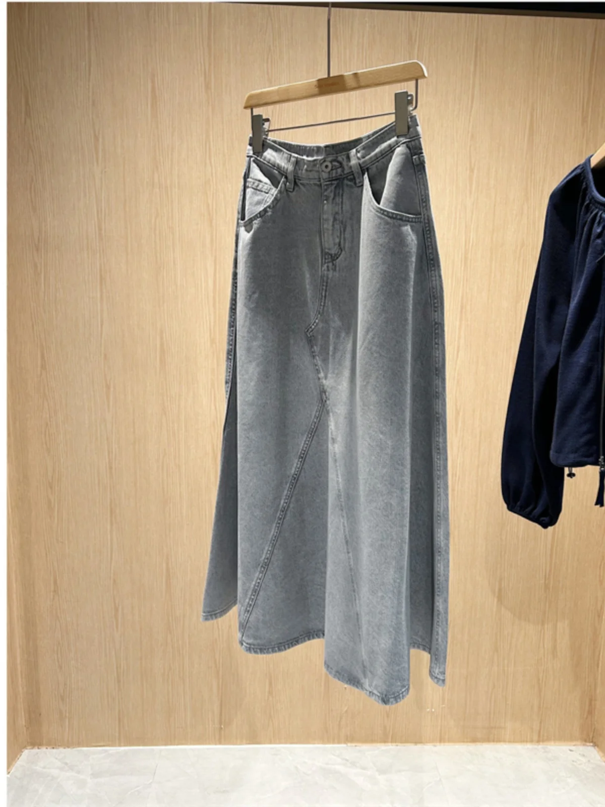 

Ultra-Soft Bamboo Rayon High Waist A-Line Loose Jeans Umbrella Skirt Women's f Skirt Commute Simple Sle Long Skirt