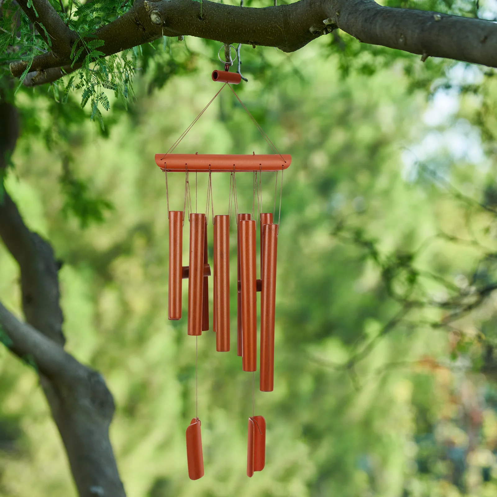 

10 Tube Bamboo Wind Chime Multi Tube Music Hanging Vintage Wood Ring Decoration Wind Bell Garden Outdoor Bedroom Hall Study
