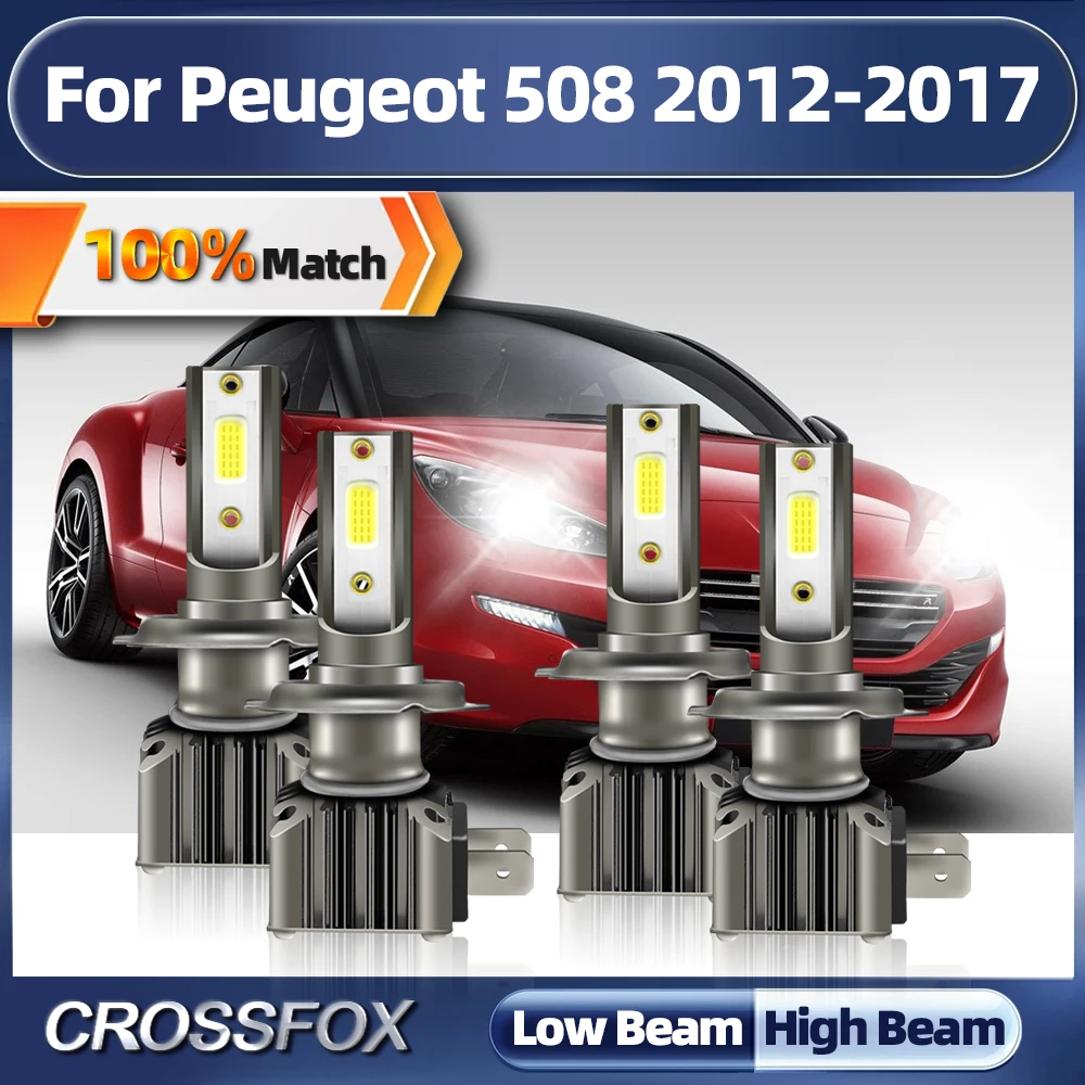 

240W Turbo LED Car HeadLight 40000LM High Low Beam Auto Lamps 6000K White For Peugeot 508 2012 2013 2014 2015 2016 2017