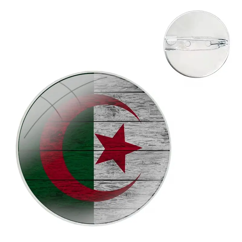 algeria flag Pins Badge Metal Brooches For Clothes Backpack Decoration gift