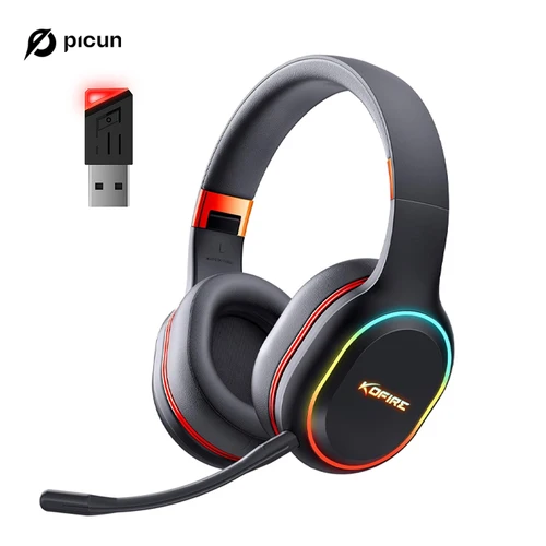 Kofire UG-05 auriculares para juegos 2,4G BT5.0 auriculares inalámbricos con micrófono RBG luz vibración auriculares Bluetooth para PS4 PS5 PC Switch