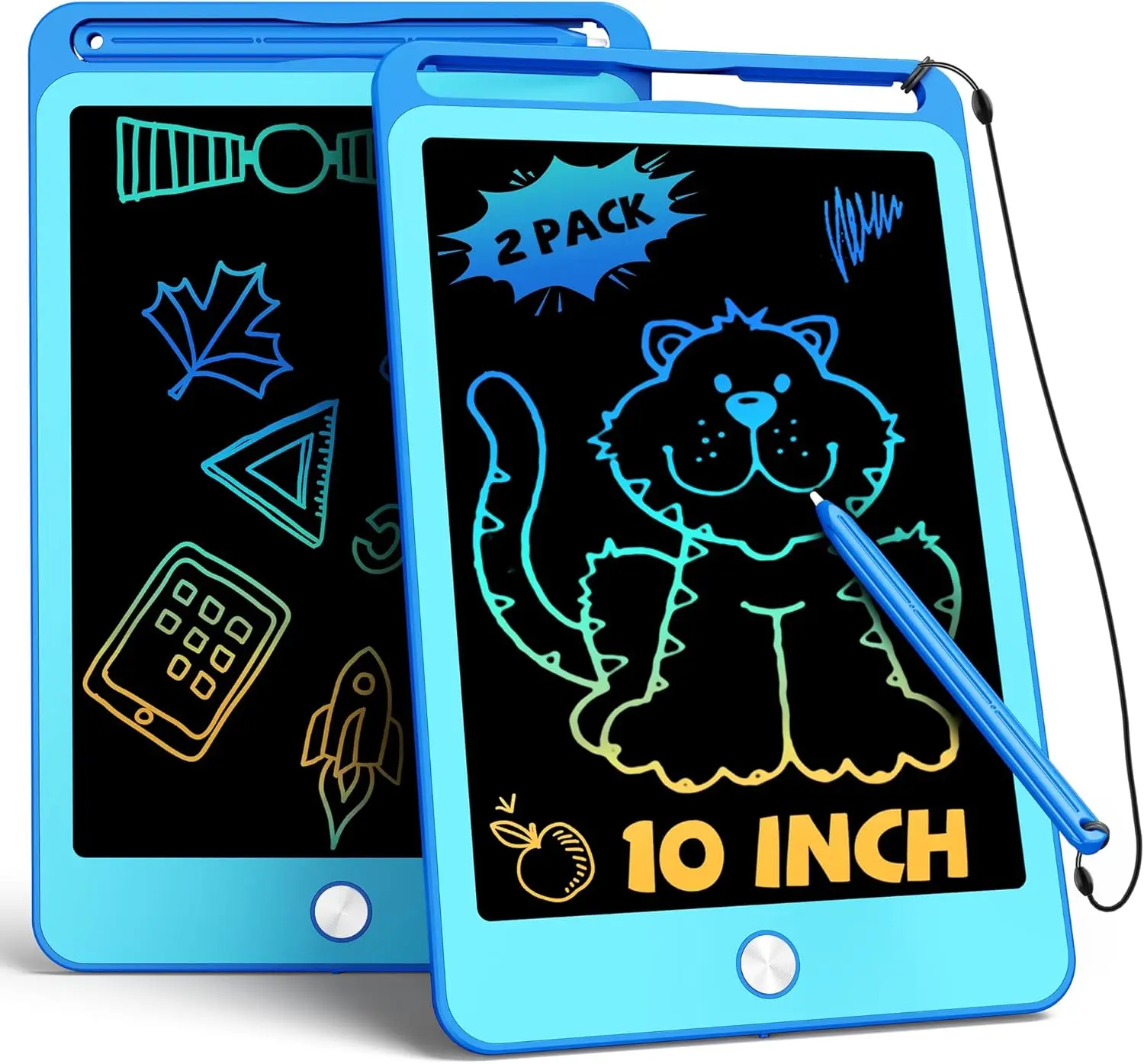 Confezione da 2 tavolette da scrittura LCD per bambini, tavolette da disegno da 10 pollici per