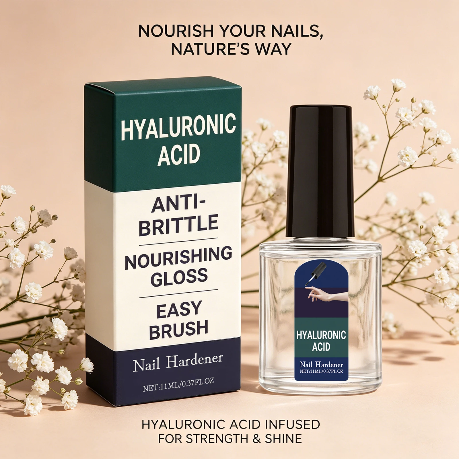

Strengthening Nail Hardener Restore Nails Gloss Growth Treatment Hyaluronic Acid Nails Strengthener Protect Hand Feet Thin Nail