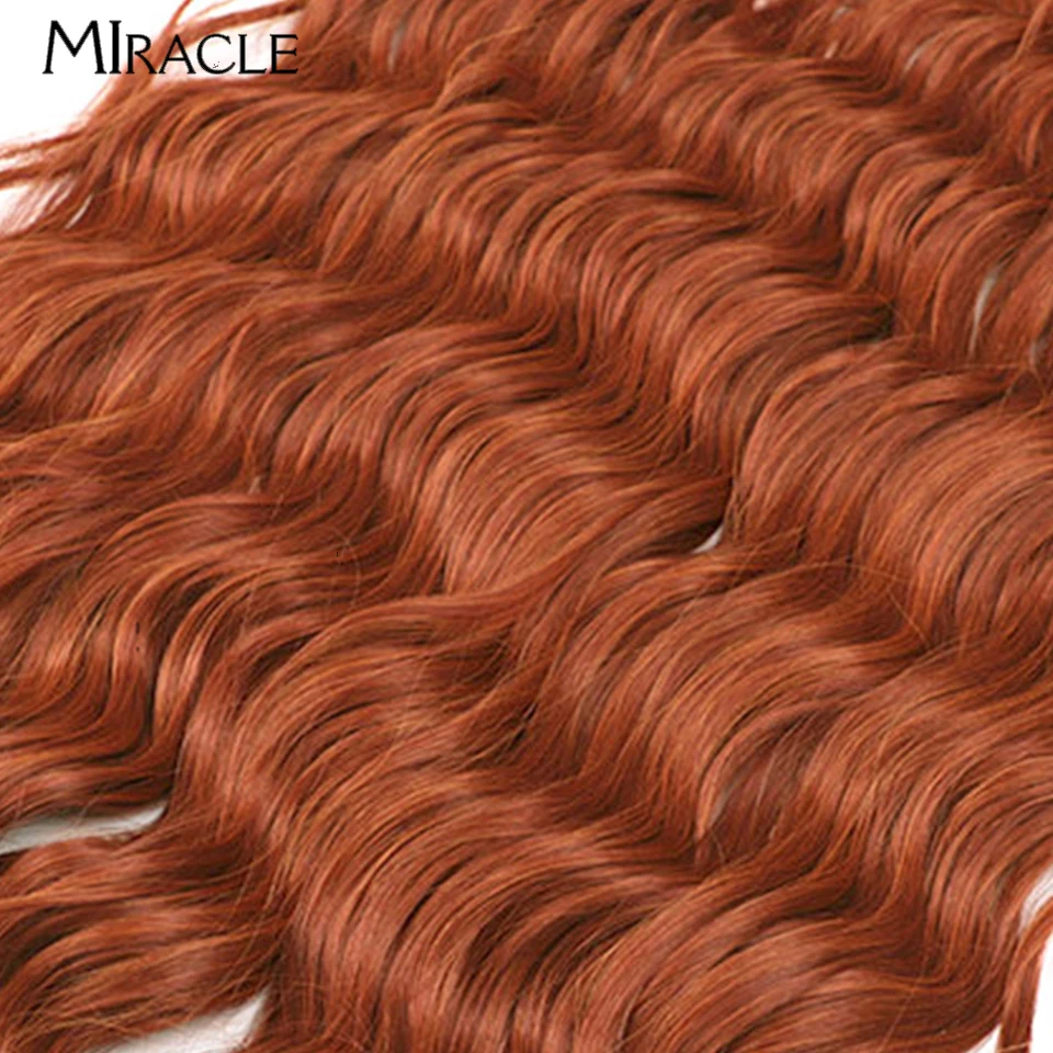 MIRACLE-extensiones de cabello sintético de ganchillo con ondas al agua, de 24 pulgadas cabello suelto, trenzado de ondas profundas, trenzas rubias degradadas