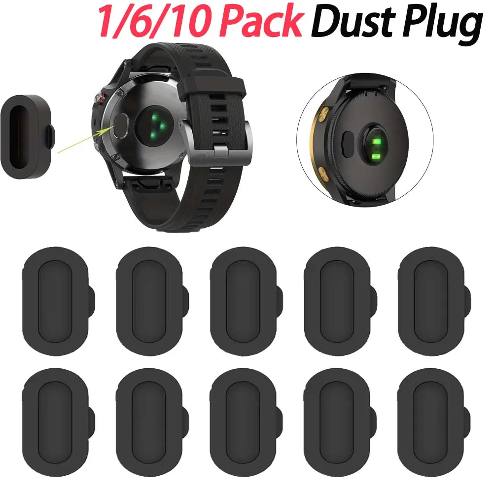 1/6/10er-Pack Staubschutzkappen für Garmin Fenix/Venu/Forerunner/Vivoactive Serie Uhren, Silikon-Staubschutzkappen, Ladeanschluss-Schutz