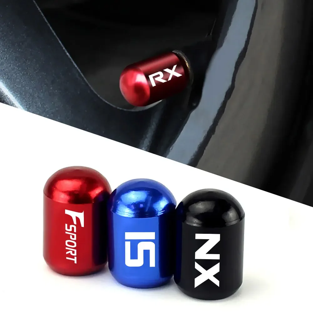 Car Tire Valve Caps Cover Accessories For Lexus RX 330 300 460 NX GS 450h IS 300h 250 ES GX 470 400h Fsport LX UX 200 LS CT200h