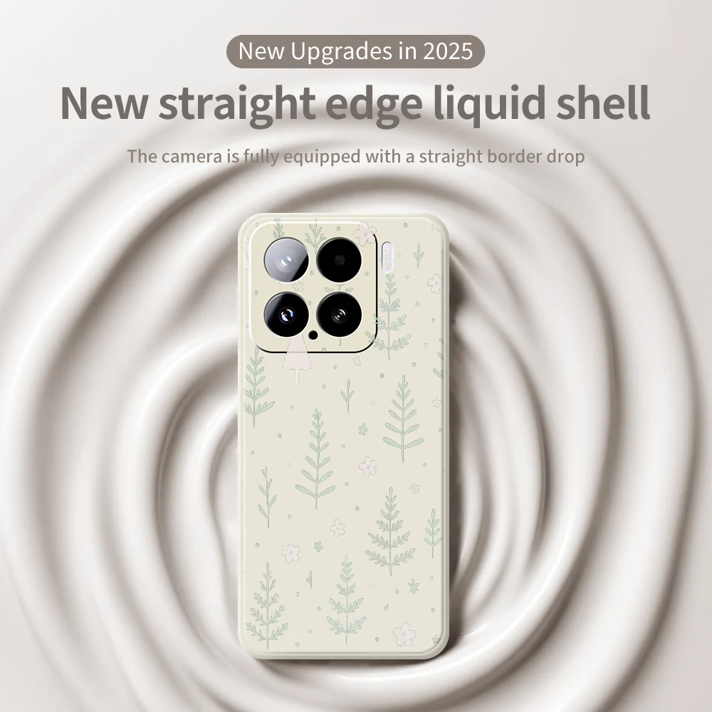 Capa de telefone verde fresco para xiaomi 15 15 ultra mi 14t 13t 12t 11t pro capa de silicone para xiaomi mi 15 ultra mi 11t pro casos