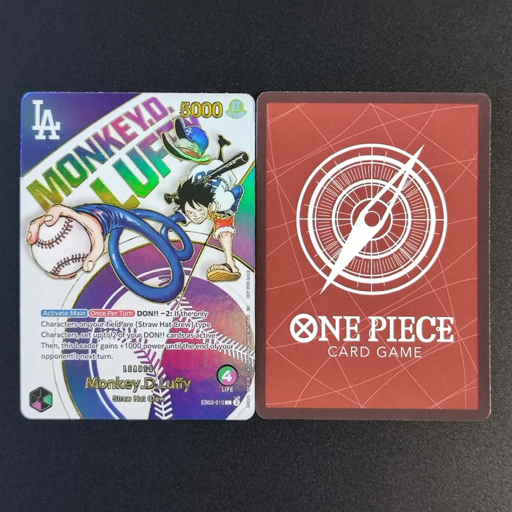 بطاقة Proxy OPCG قطعة واحدة Monkey.D.Luffy (010) (Dodgers x قطعة واحدة) EB02-010 قطعة واحدة من رقائق الرسوم المتحركة الترويجية