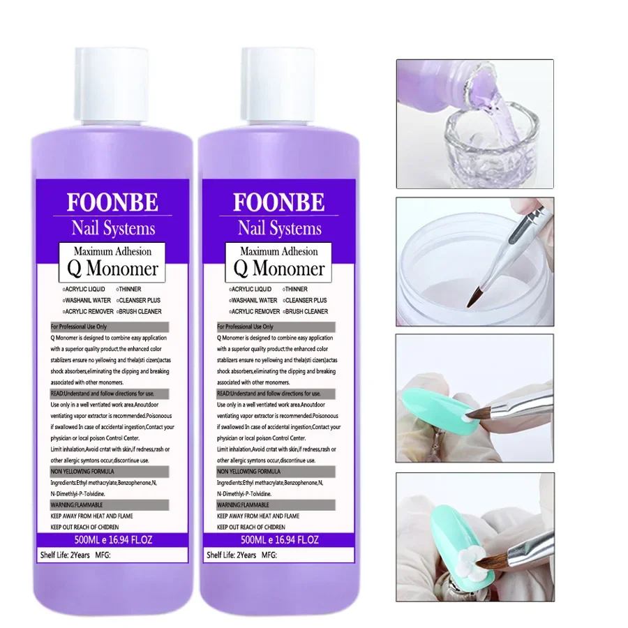 500ML EMA Nail Acrylic Monomer Liquid Extension Powder Medium Extension Nail Builder Liquid Carving/Extension/Dipping Manicure