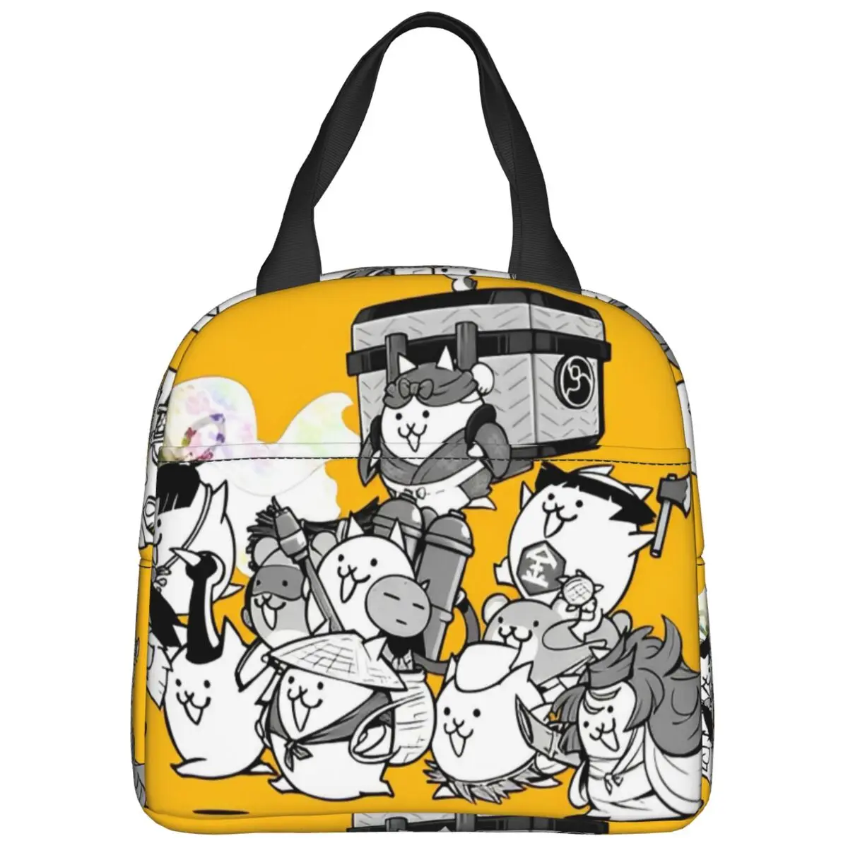 

Nyanko Great War Lunch Bag Portable Insulated Lunch Box Unisex Office Custom Cooler Bag Funny Oxford Tote Food Bags
