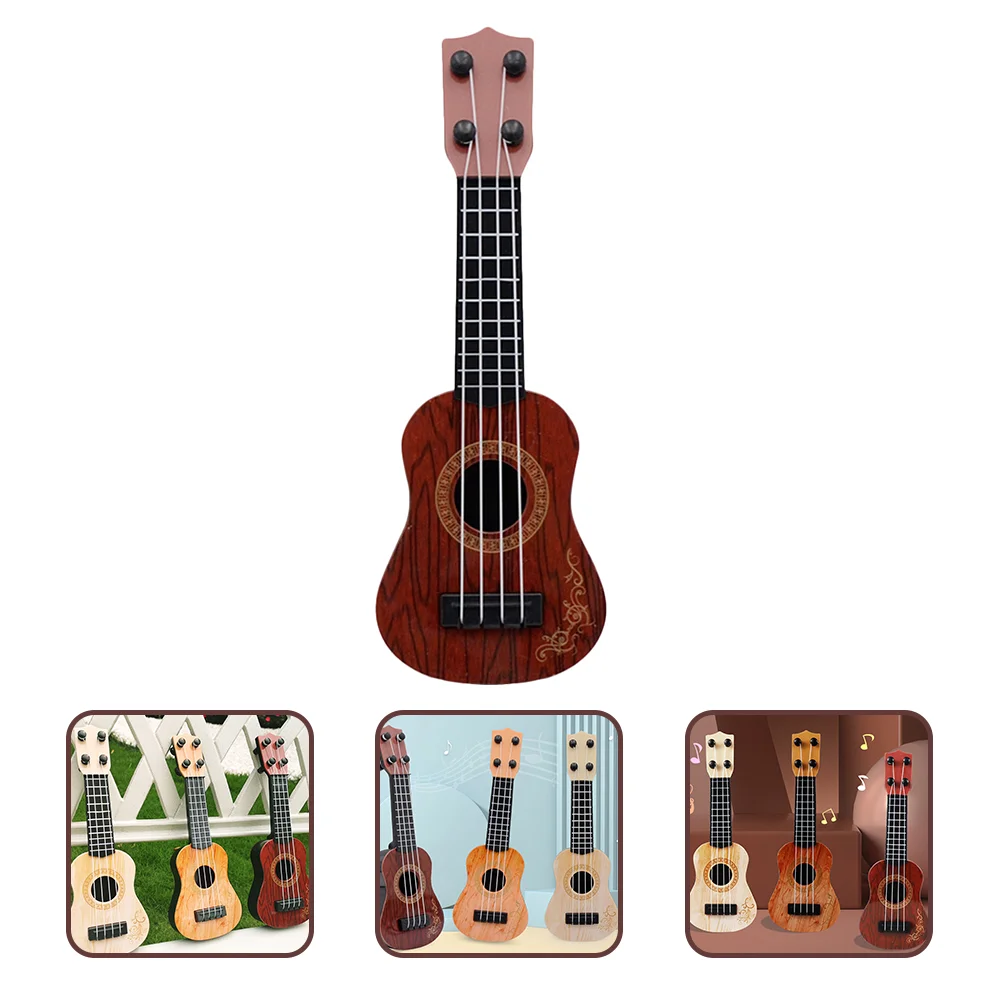 Mini Ukulele instrumenty muzyczne plastikowe modele modele gitar zabawki symulacyjne dzieci dzieci dzieci