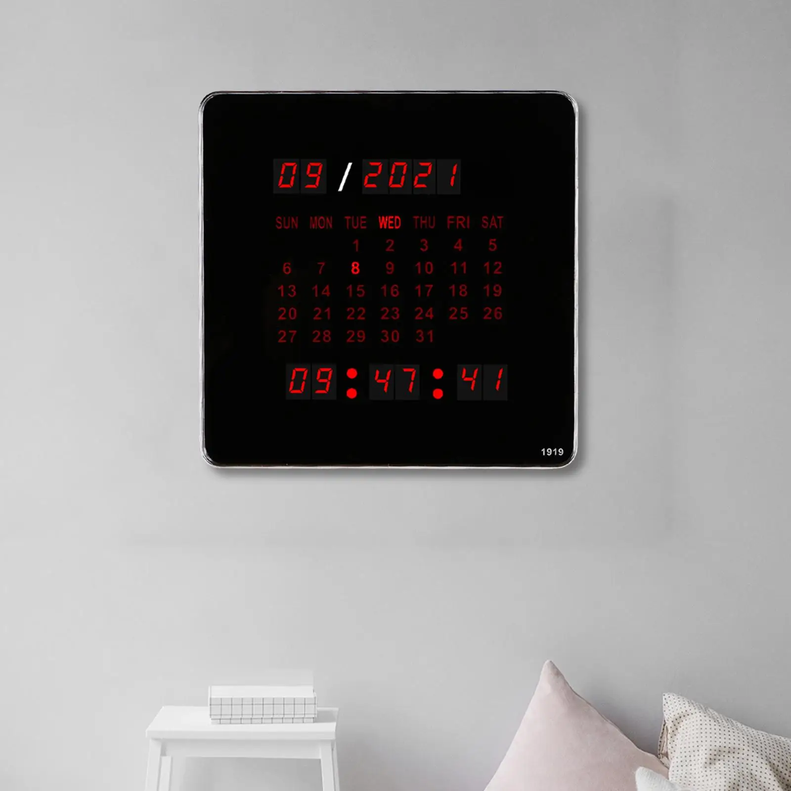 

Большие цифровые часы с LED-дисплеем, настенные часы увеличенного размера с отображением месяца, даты и года, для