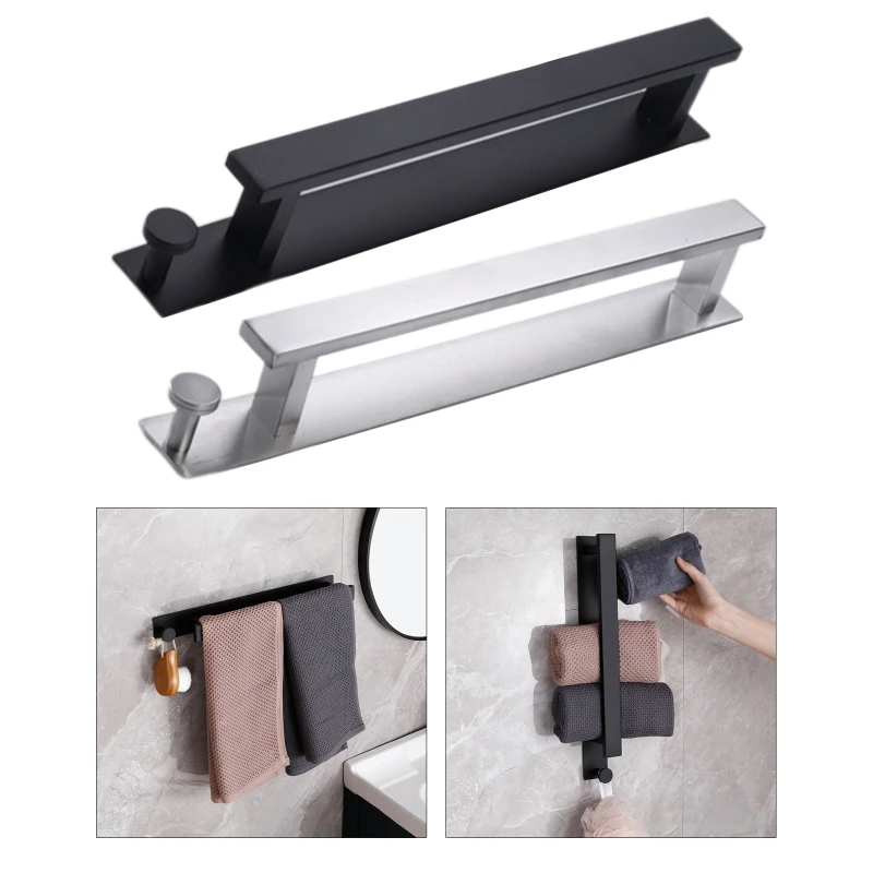 

Самоклеящаяся полка для гостей, настенный держатель для полотенец, креативный держатель для полотенец, металлическая полка для хранения для отеля, дома, ванной комнаты