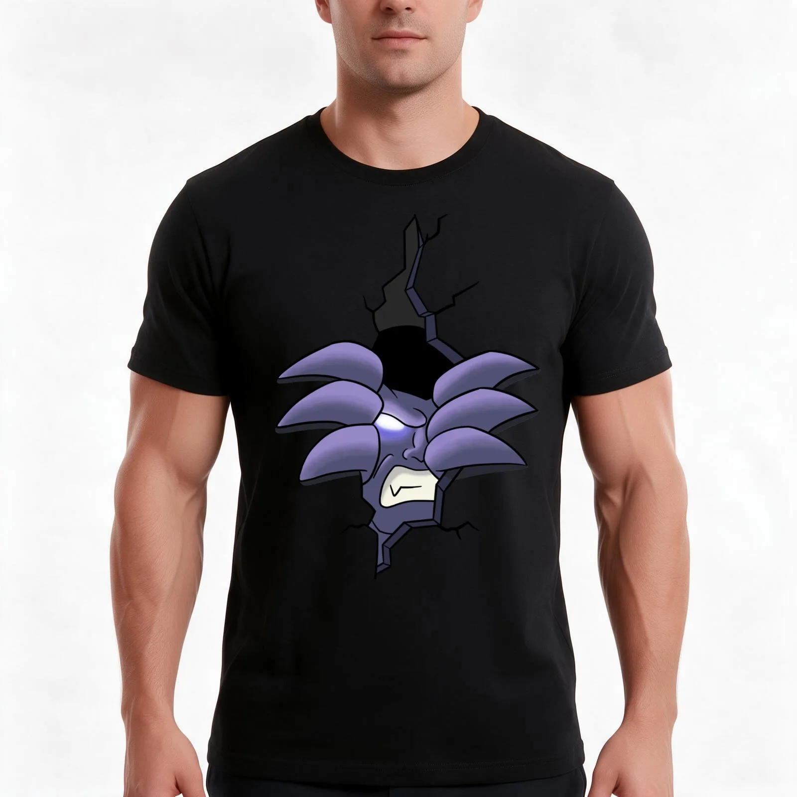 Goliath Tearing Through T-Shirt, Summer Casual Cotton Tee, Oversized Streetwear Tops, Vintage Graphic Print, Unisex Men Women
