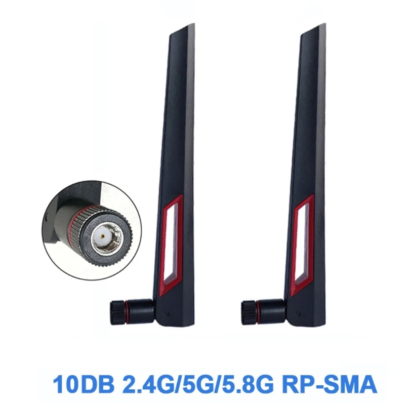 2024 New 2Pack 2.4Ghz 5.8Ghz Dual-band Router Antenna SMA Male Antennas Amplifier WLAN WiFi Antenna Adapter for Asus AC88U AC87U