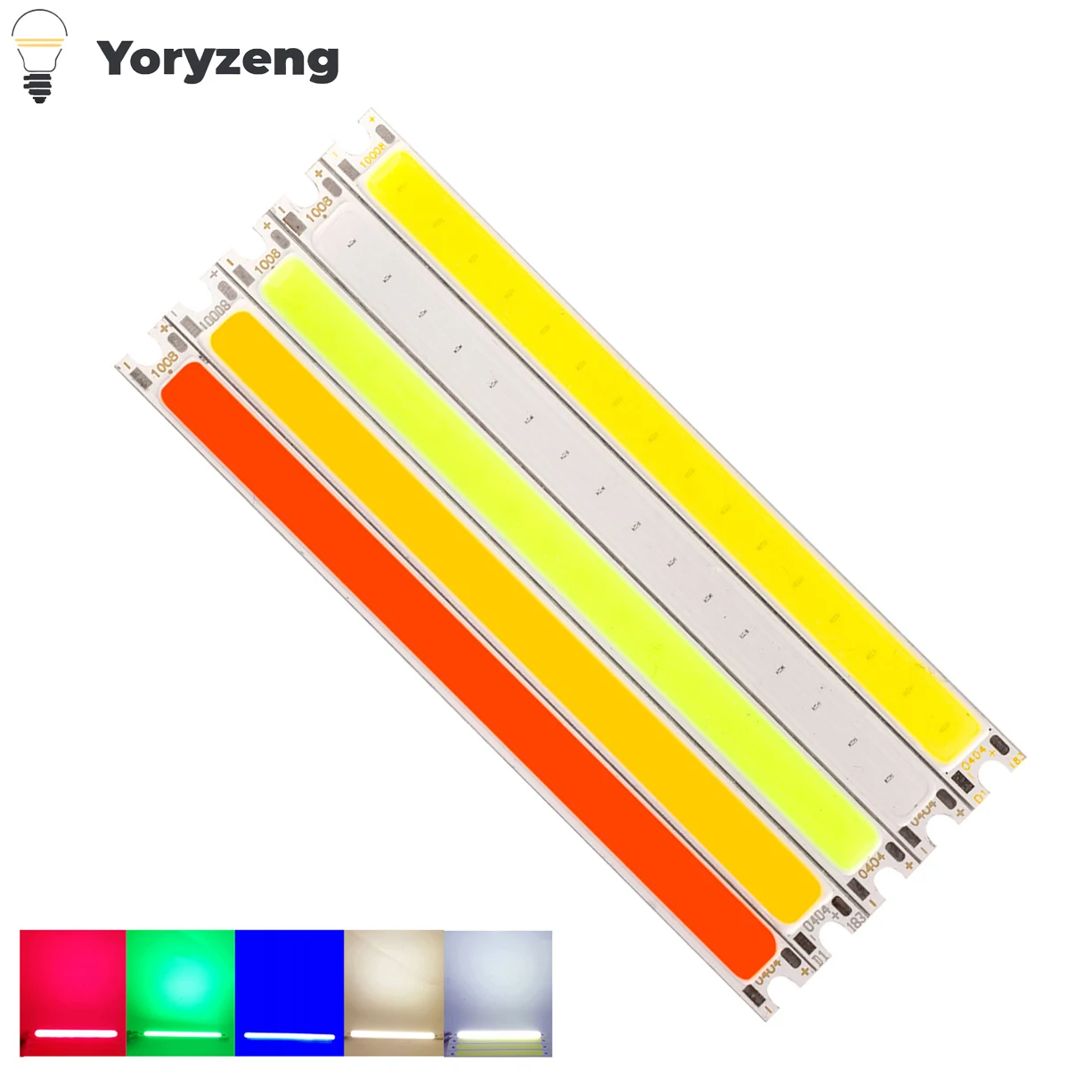 Colorful 100x8mm 5W DC 12V -14V COB LED Chips Bar Strip Light Source Liner Red Blue Green White LEDs For DIY