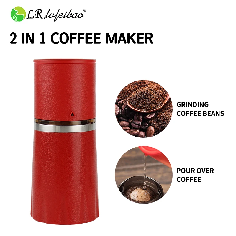 Travel Coffee Maker with Mug Manual Coffee Grinder Filter and Vacuum Cup All-in-One Portable Coffee Grinder Espresso Machine