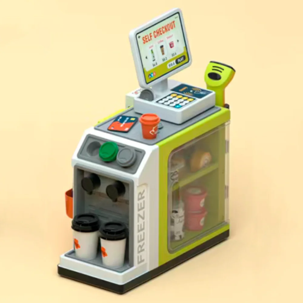 Simulated Shopping Simulation Coffee Machine Mini Supermarket Scanners Cash Register Sound Light Cashier Shopping Platform
