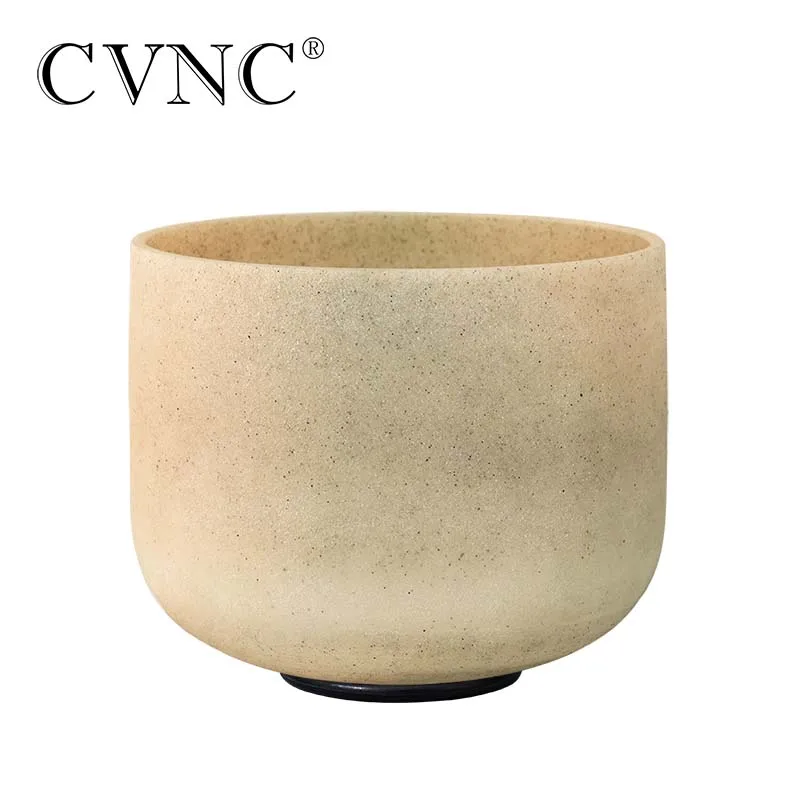 

CVNC 10 Inch E Note Color of Tea Topaz Gemstone Chakra Quartz Crystal Singing Bowl for Sound Healing with Mallet