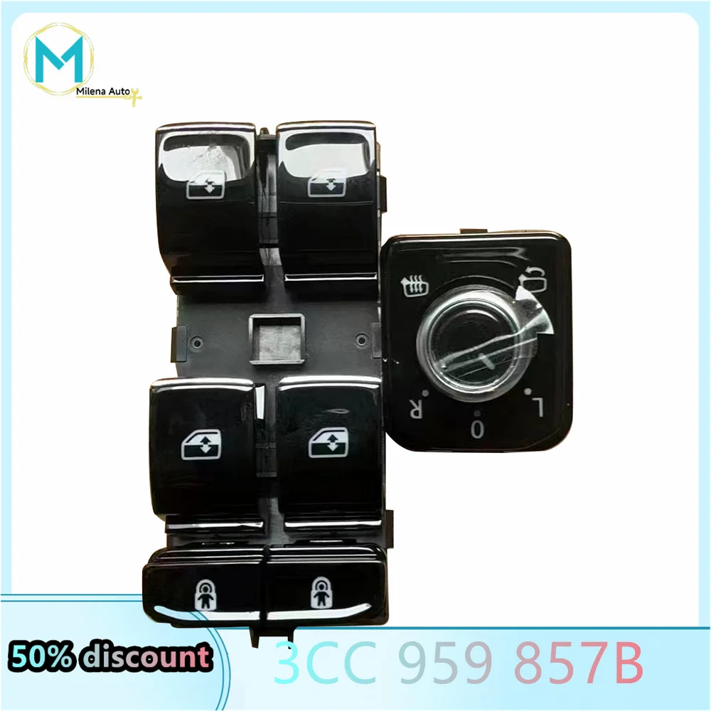 

For VW Car Front Left Electric Power Window Switch Button Master Contorl Regulator Car Accessories Child lock function3CC959857B