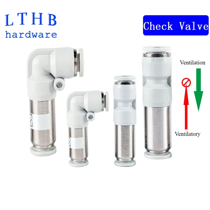 Brass One-way Valve SPU/SPV Straight-through Bend-through Hose Connector 4MM 6MM 8MM 10mm Pneumatic Check Vavle