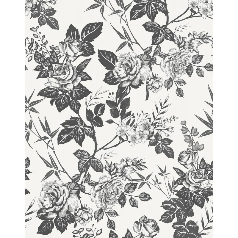 Vintage Floral Wallpaper Peel and Stick Boho Rose Flower Contact Paper Cabinets 78.8inL 17.3inW Self Adhesive Removable Wall