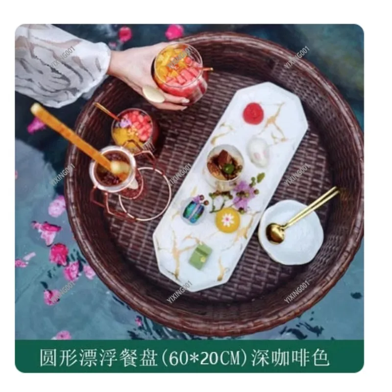 Water Vine - Weaving Floating Breakfast Tray: Perfect Swimming Pool Accessory for Wedding Photos & Internet Celebrity Decoration