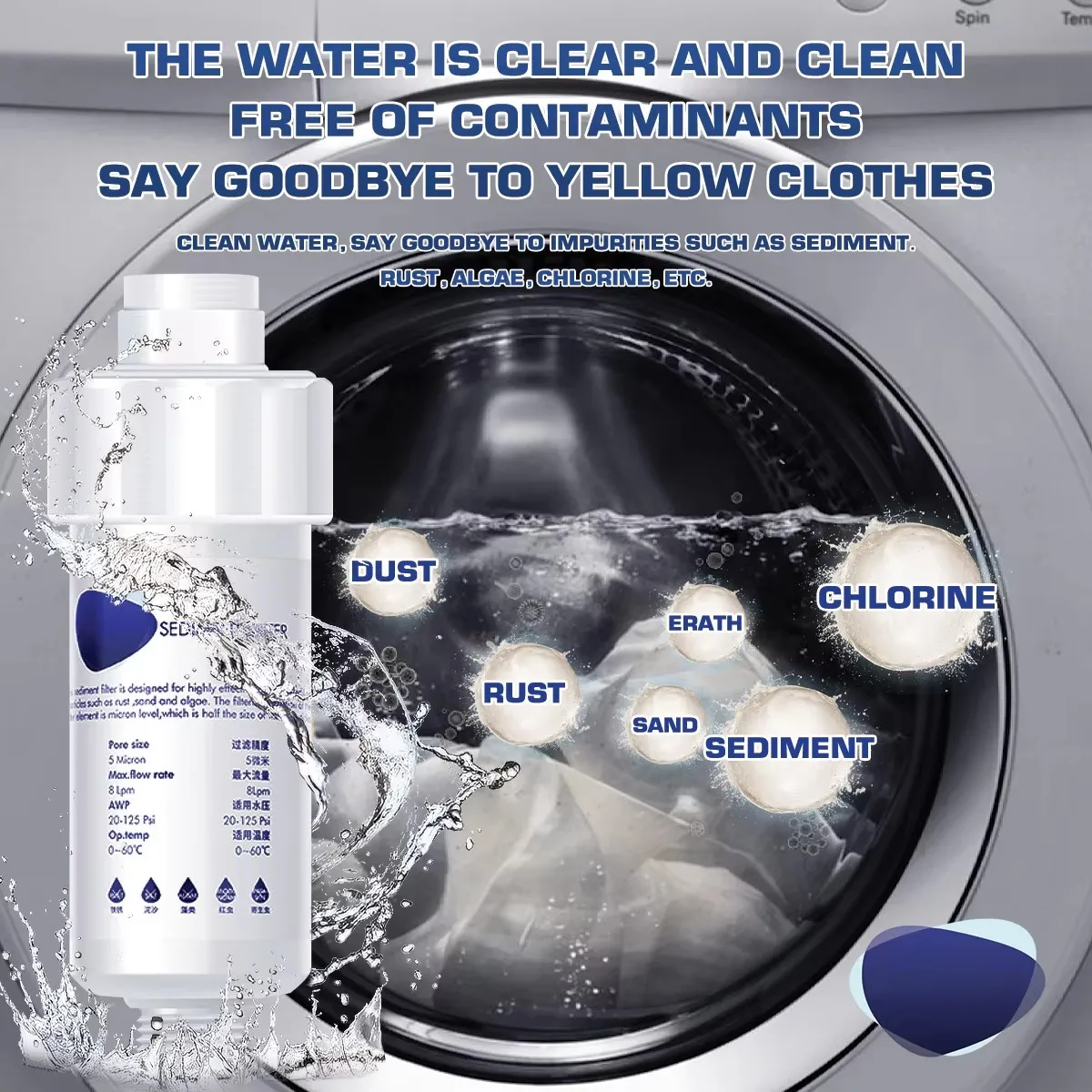 Water Filter Purifier Washing Machine Water Heater Pre-filter Sink Water Filtration Shower Head Filter Bathroom Accessories