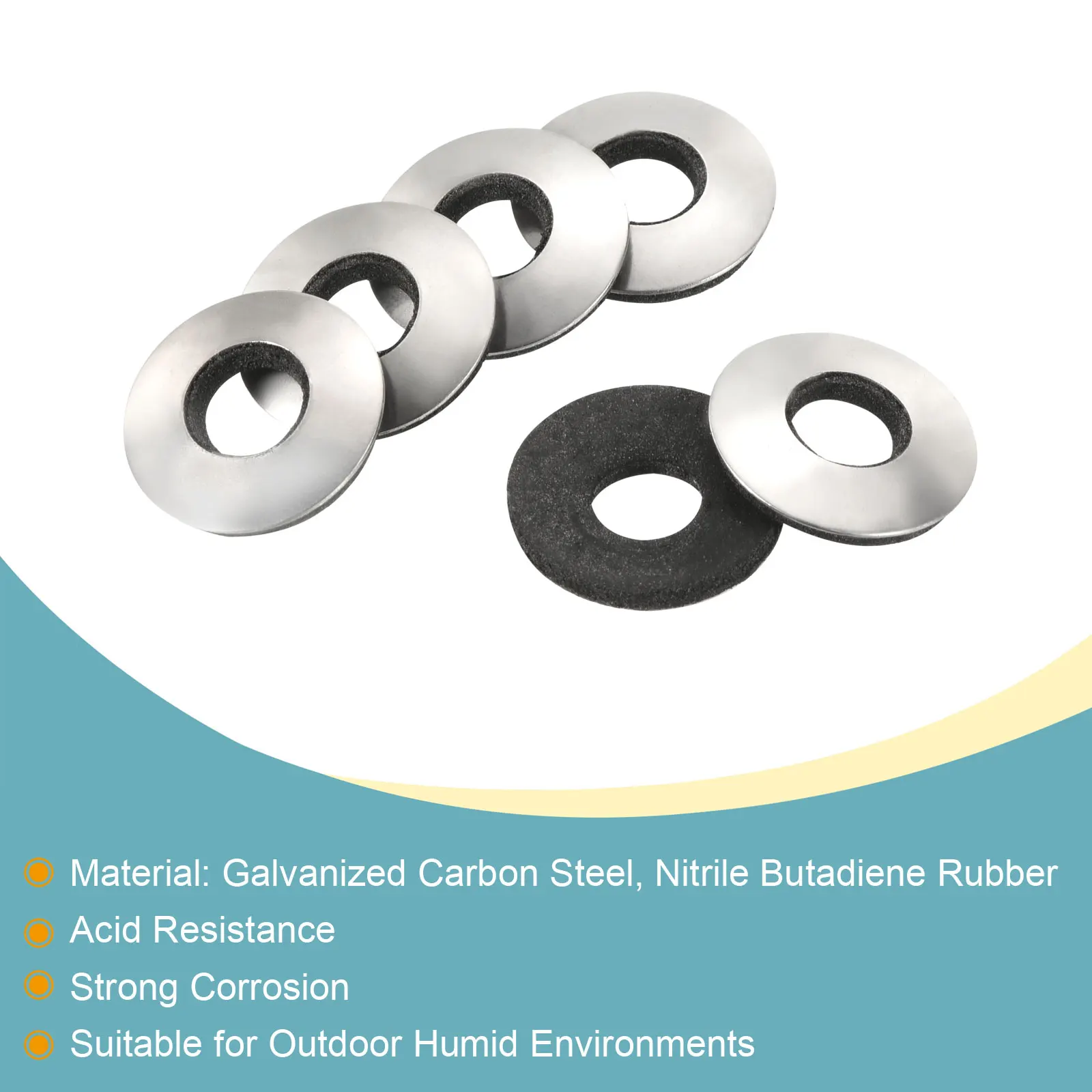 10 ชิ้น Bonded Sealing Washers M8 25x8x3.4 มิลลิเมตรเหล็กคาร์บอนปะเก็นยางไนไตรล์