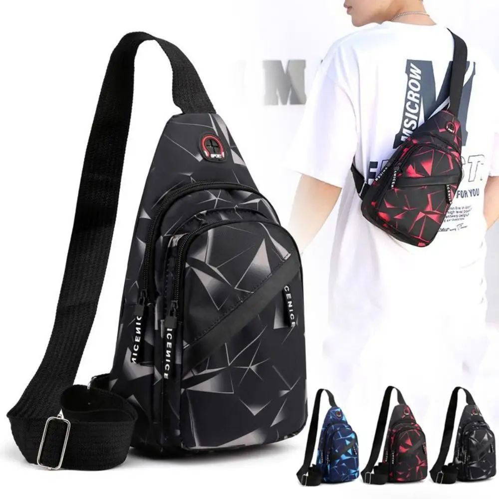 

Oxford Cloth Travel Chest Bag Black Blue Red Large Capacity Sling Shoulder Bag Multifunctional Mobile Phone Bag Unisex