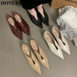 New Spring Designer Women Flats Shoes Fashion Pointed Toe Shallow Ladies Soft Sole Flat Heel Mary Jane Shoes Casual Loafer Mujer