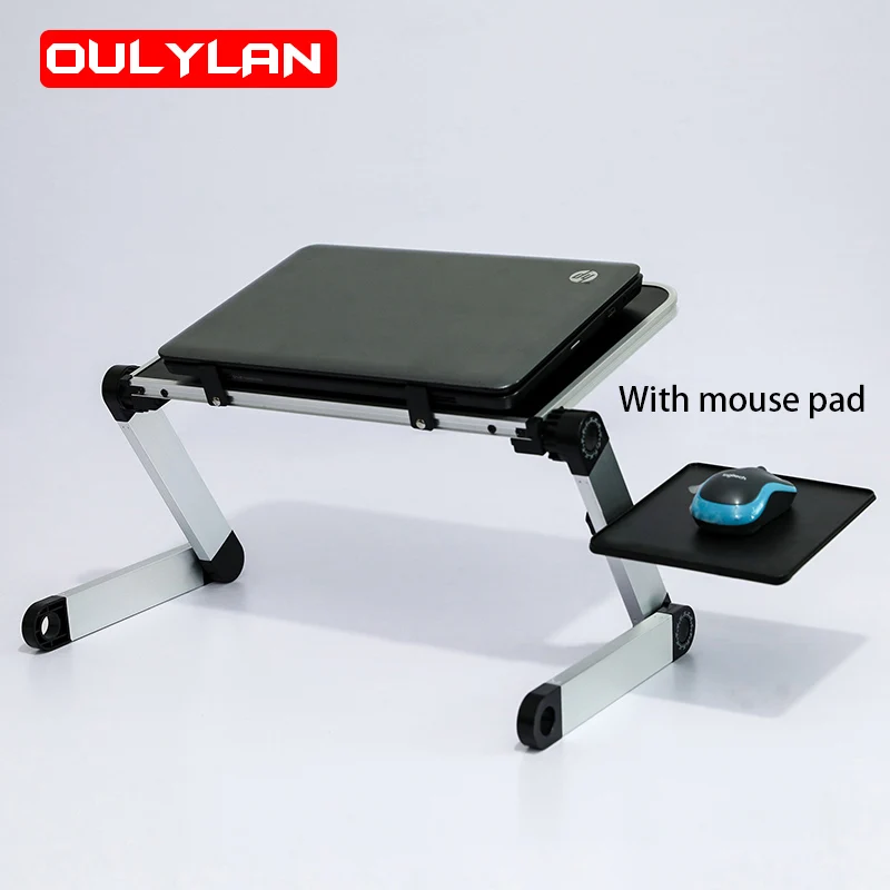 Portable Liftable Laptop Desk Stand Adjustable Aluminum Ergonomic Lapdesk PC Notebook Table Stand With Mouse Pad With mouse pad