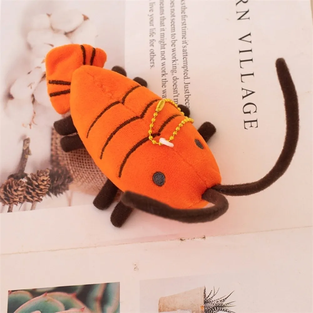 Stuffed Lobster Plush Pendant Funny Design Soft Shrimp Plush Toy Pendant Animal Cute Shrimp Plush Doll Keychain Kid Boys