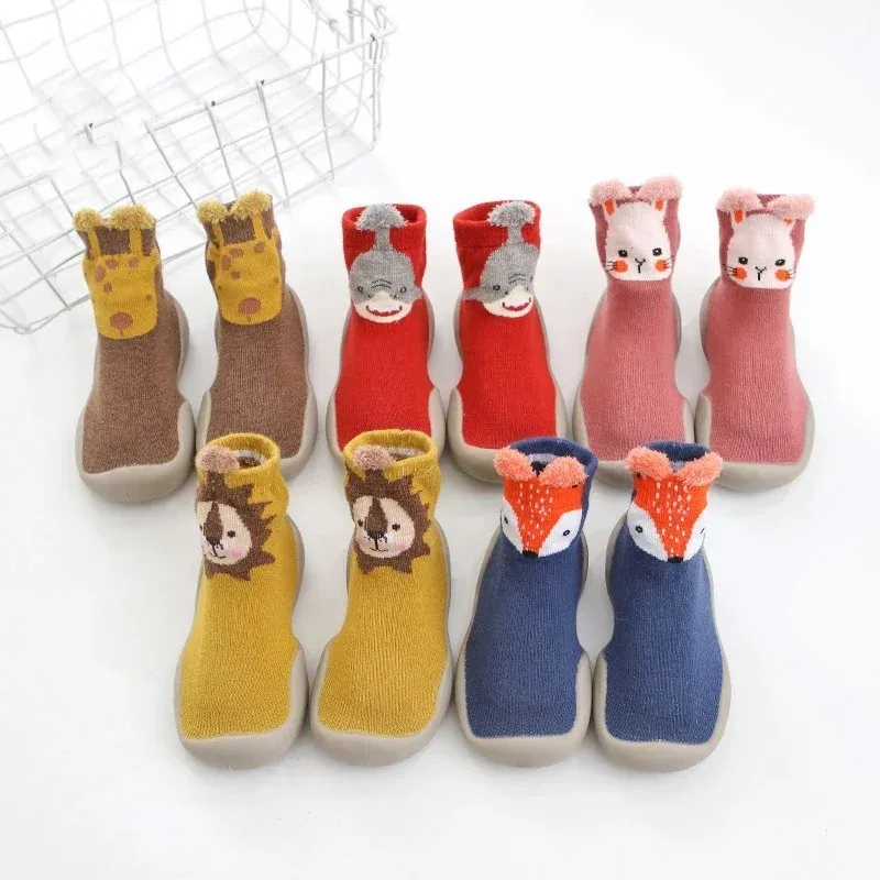 New Spring Baby Toddler Shoes Baby Shoes Non-slip Fox Tiger Thickening Shoes Sock Floor Shoes Foot Socks Animal Style