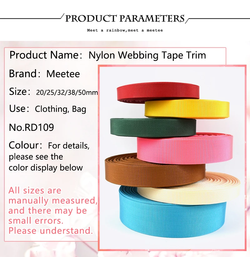 20 Meter 20/25/32/38/50 mm Nylon-Gurtband, 1 mm dick, Taschenband, Sicherheitsgurt, Zierband, Nähmaterial, Kleidung, DIY-Zubehör – Detail 3